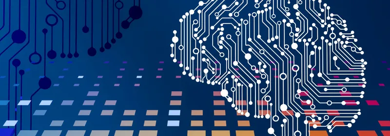 Illustration of a brain made of electronic circuits